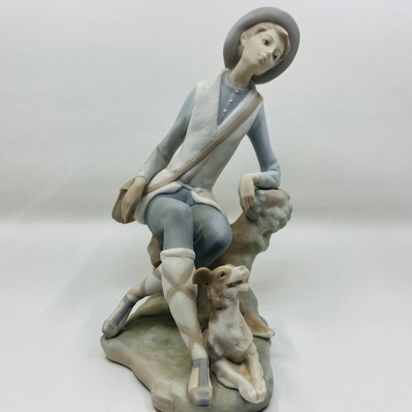 Lladro - Shepherd Boy with Dog Figurine #4659 - Matte Finish